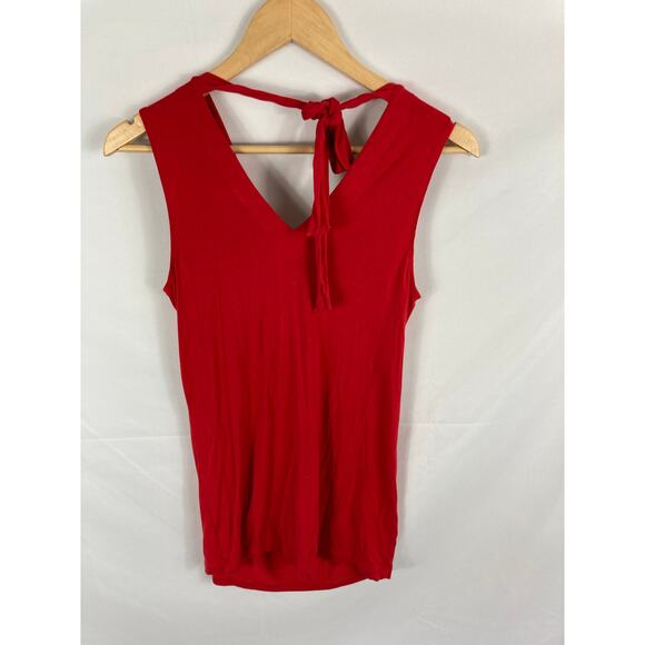 CAbi #3051 Red Top Tunic Tie at Back Neck Size XS - Picture 4 of 4